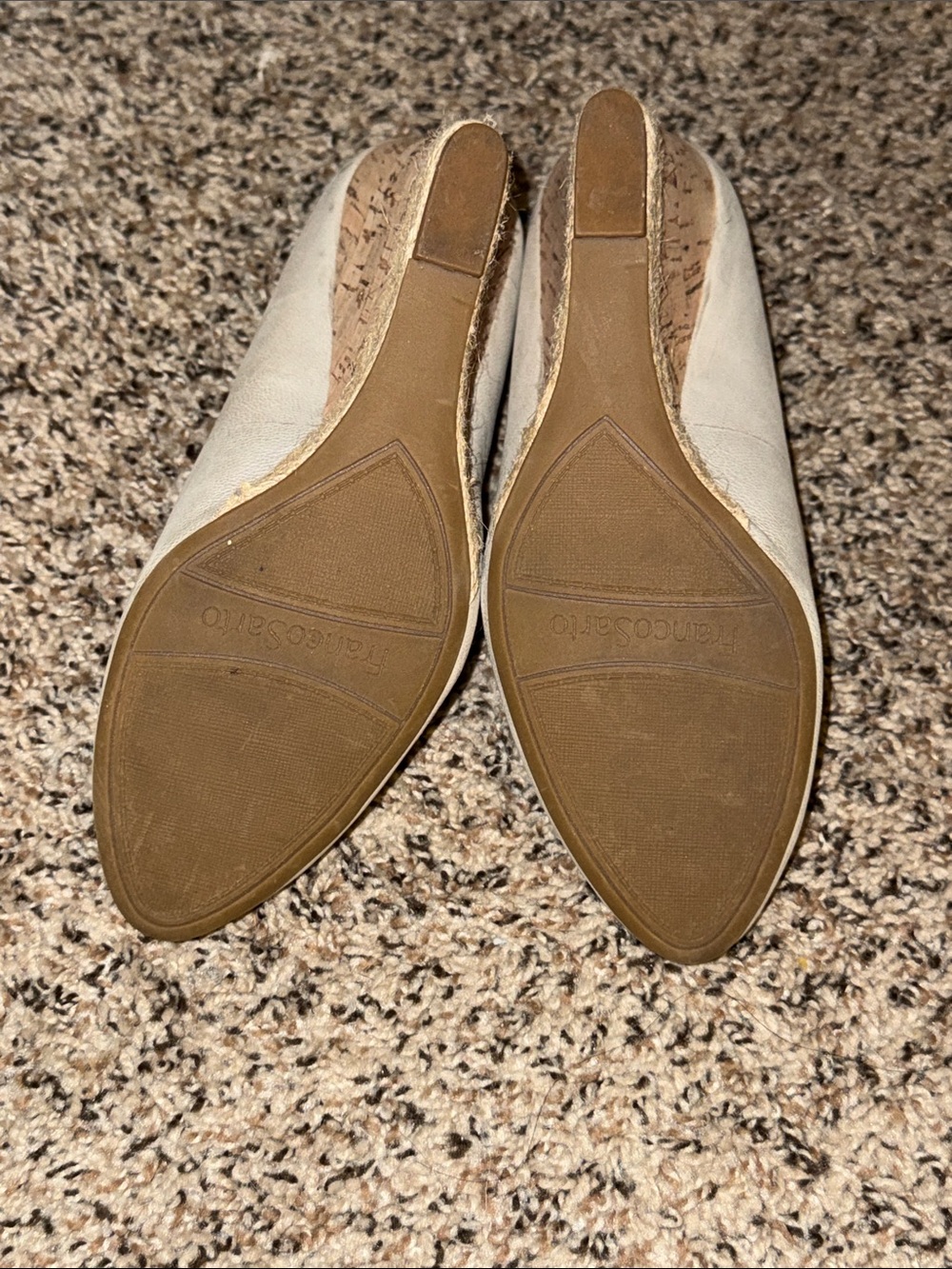 Franco Sarto Light Beige Leather Wedge Pumps - Picture 2 of 2
